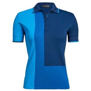G/Fore Color Block Pique Polo Top XS Blueprint Womens Golf GFore color block